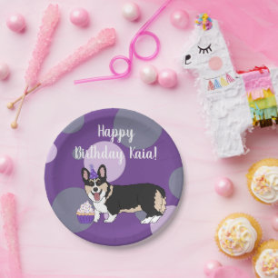Prato De Papel Birthday Corgi  