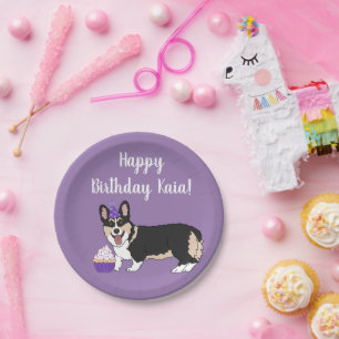 Prato De Papel Birthday Corgi