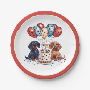 Prato De Papel Birthday Dachshund Dogs