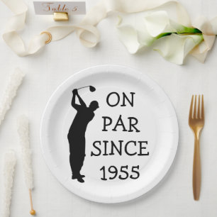 Prato De Papel Birthday Golfer Engraçado 70 feliz Pai Par