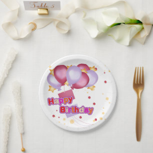 Prato De Papel Birthday Plates