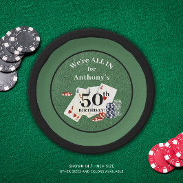 Prato De Papel Birthday Poker Casino Personalizado