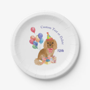 Prato De Papel Birthday Ruby Cavalier King Charles Spaniel