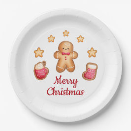 Prato De Papel Biscoito de Natal Bonito Feliz Natal