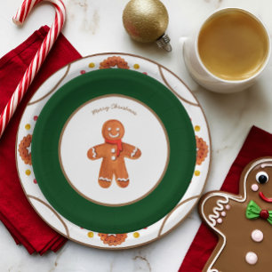 Prato De Papel Biscoito de Pão de Natal Personalizável