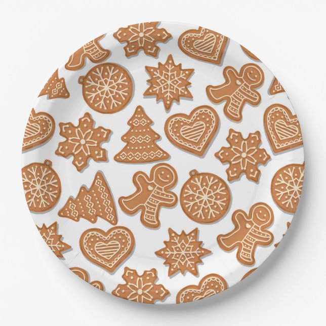 Prato De Papel Biscoitos de Gengibre de Natal (Frente)