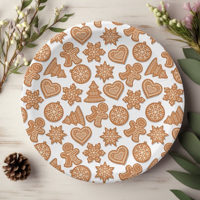 Prato De Papel Biscoitos de Homem de Gengibre Natal Adorável (Criador carregado)
