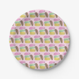 Prato De Papel Biscoitos de Massa Folhada Francesa Macarons Padar
