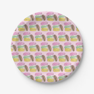 Prato De Papel Biscoitos de Massa Folhada Francesa Macarons Padar