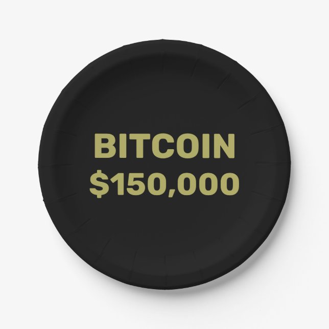 Prato De Papel Bitcoin 150000 Celebration (Frente)