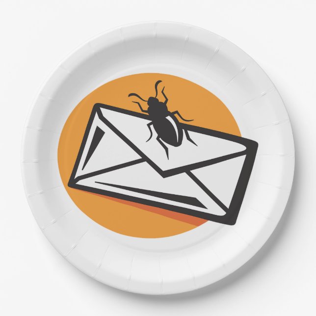 Prato De Papel Black Beetle Insect on Envelope (Frente)