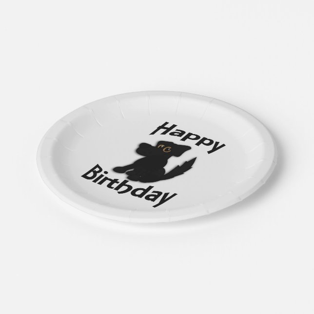 Prato De Papel Black Dog Happy Birday White (Inclinado)