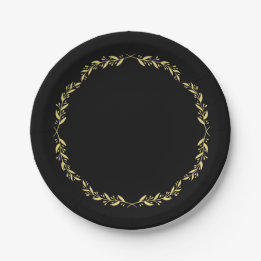 Prato De Papel Black & Gold Poker Night Party Plates
