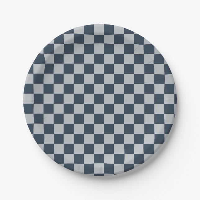 Prato De Papel Black ice checkered board pattern (Frente)