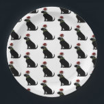 Prato De Papel Black Lab Dog Christmas Santa Hat Holly Modern<br><div class="desc">Silhueta de Cachorro Negro moderno Labrador Retriever com Papai Noel, Holly Pattern em Segundo Plano Branco. Festa Festiva de Férias Decor para os amantes do cão em sua vida. Na verdade, qualquer encontro de férias. Clássico! Tão divertido. Misture e combine todo o Black Lab / Natal / Feriados / Coleções...</div>