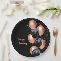 Black Rose Gold Balloon Chic 