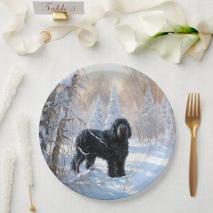 Prato De Papel Black Russian Terrier Que Neve