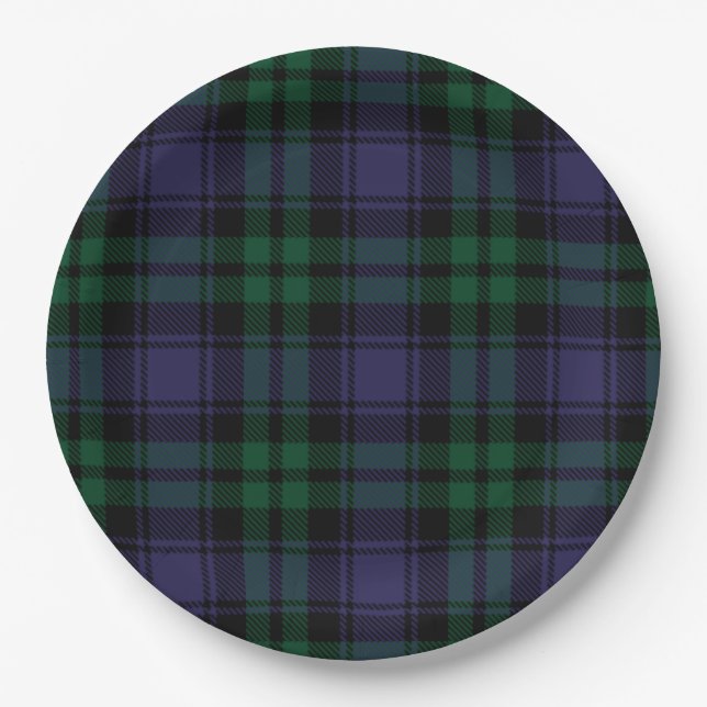 Prato De Papel Black Watch Tartan, Plaid (Frente)