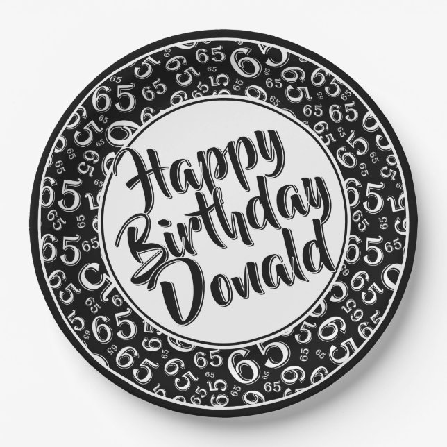 Prato De Papel Black/White 65th Random Number Pattern (Frente)