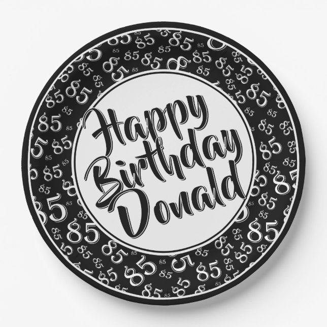 Prato De Papel Black/White 85th Random Number Pattern (Frente)