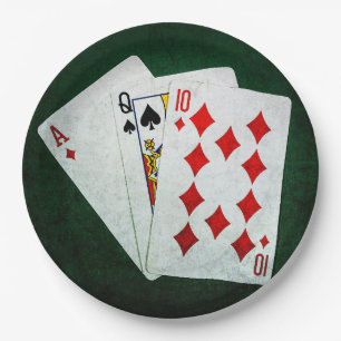 Prato De Papel Blackjack 21 ponto - Ace, Queen, Ten