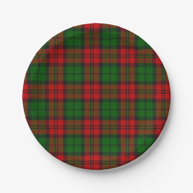 Prato De Papel Blackwatch Campbell Tartan Red Green Xadrez (Frente)