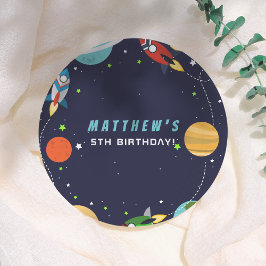 Prato De Papel Blast Off! Outer Space Birthday Party