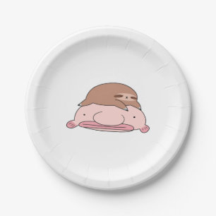 Prato De Papel Blobfish e Little Sloth