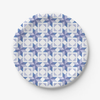 Prato De Papel Bloco de Colcha Azul