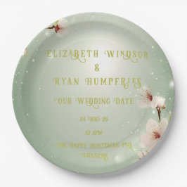 Prato De Papel Blossomas de Amor" Coleção de Convite Caseiro