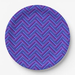 Prato De Papel Blue and purple stripes double weave