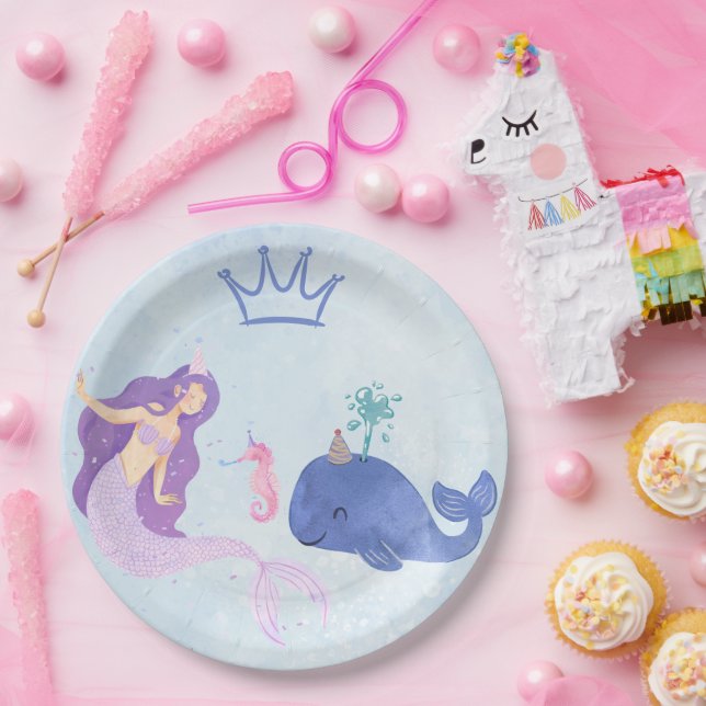 Prato De Papel Blue  Birthday Invitation (Festa)