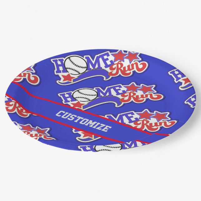 Prato De Papel Blue Home Run Baseball (Inclinado)
