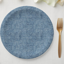 Prato De Papel Blue Jean Denim