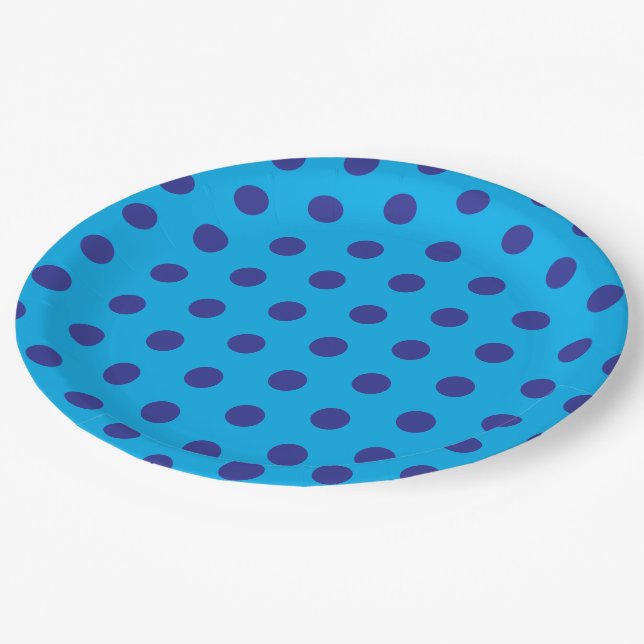 Prato De Papel Blue on Blue Polka Dots  (Inclinado)