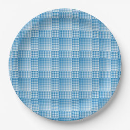 Prato De Papel Blue White Checker Abstract Pattern