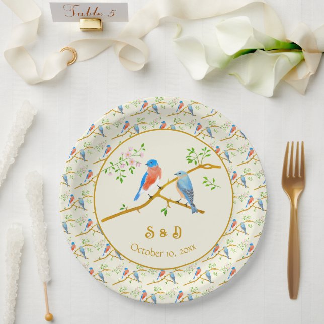 Prato De Papel Bluebirds Wedding (Casamento)