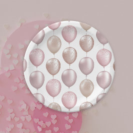 Prato De Papel Blush Balloons Birthday