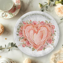 Blush Baroque Rococo Floral Heart Galentine