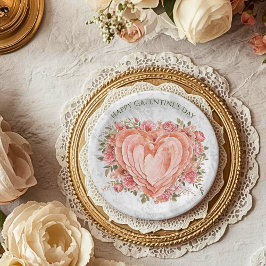 Prato De Papel Blush Baroque Rococo Floral Heart Galentine  