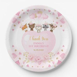 Prato De Papel Blush Dourado Woodland Swetheart Dias de os namora