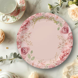 Prato De Papel Blush Garden Roses Galentine Brunch Table Florals