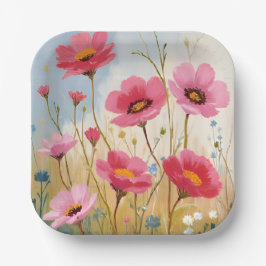 Prato De Papel Blushing Blooms | Pink Flower Meadow Floral