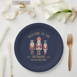 Prato De Papel Boas-vindas ao Natal da Nuthouse Nutcracker