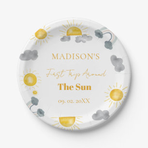 Prato De Papel Boêmia Primeira Viagem Em Torno Do primeiro aniver