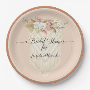 Prato De Papel BOHO Blush Floral Terra Cotta Pampas Grass Bridal