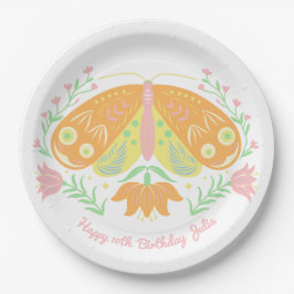 Prato De Papel Boho Butterfly Papéis Placas de Aniversário