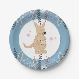 Prato de Papel Boho Canguru Baby Shower