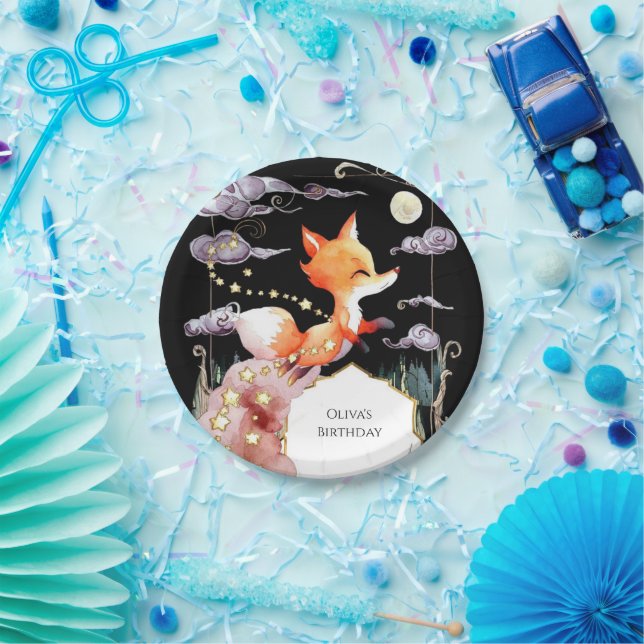 Prato De Papel Boho Children's Fox Birthday (Festa)