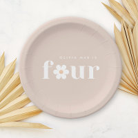 Boho Daisy Quarto Aniversário Plates